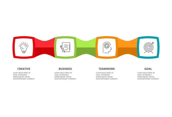 Elementos abstractos del gráfico, diagrama con 4 pasos, opciones, partes o procesos. Plantilla para infografía, presentación. — Archivo Imágenes Vectoriales