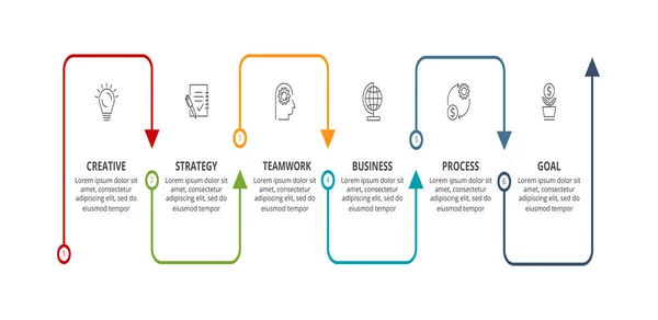 Flechas Abstractas Del Gráfico Diagrama Con Pasos Opciones Partes Procesos — Archivo Imágenes Vectoriales