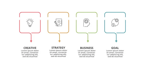 Concepto Creativo Para Infografía Con Pasos Opciones Piezas Procesos Datos — Archivo Imágenes Vectoriales