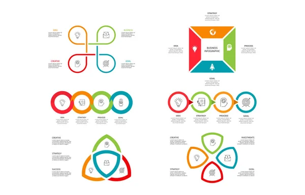 Schéma Illustration Concept Créatif Pour Infographie Avec Étapes Options Pièces — Image vectorielle