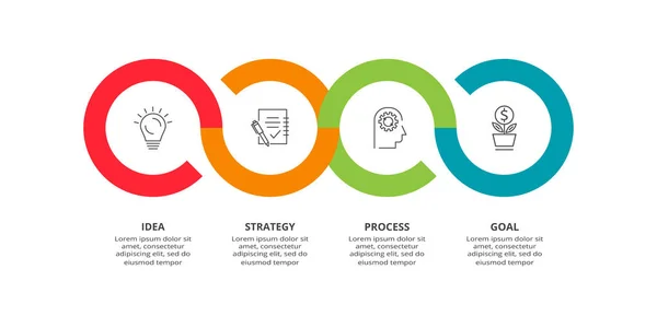 Cirkelelementen Van Grafiek Diagram Met Stappen Opties Onderdelen Processen Model — Stockvector