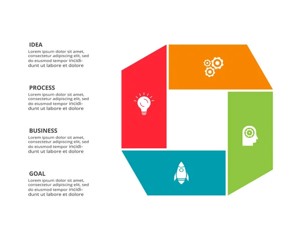 Elementos Abstractos Del Gráfico Diagrama Con Pasos Opciones Partes Procesos — Archivo Imágenes Vectoriales