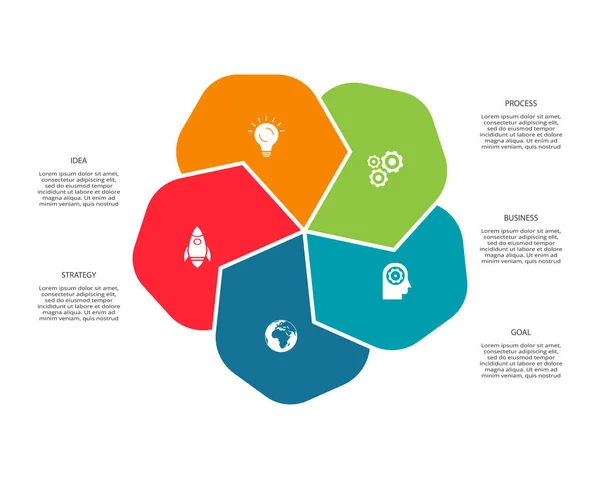 Elementos Abstractos Del Gráfico Diagrama Con Pasos Opciones Partes Procesos — Archivo Imágenes Vectoriales