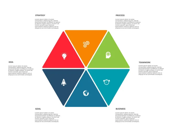 Círculo Elementos Gráfico Diagrama Con Pasos Opciones Partes Procesos Plantilla — Archivo Imágenes Vectoriales