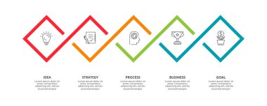 6 adım, seçenek, parça veya süreçle bilgi için yaratıcı bir kavram.