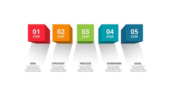 Diseño Etiquetas Infografía Vectorial Con Opciones Pasos Infografías Para Concepto — Archivo Imágenes Vectoriales