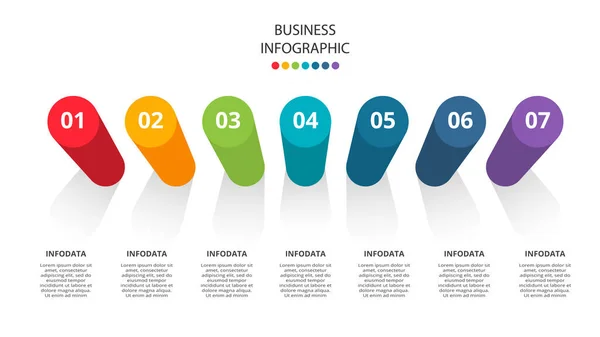 Conception Étiquettes Infographie Vectorielle Avec Options Étapes Infographie Pour Concept — Image vectorielle