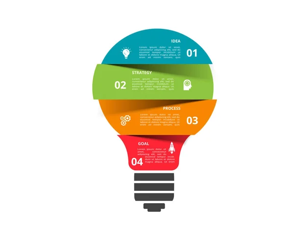 Infografiken Vektor Glühbirne Vorlage Für Wachstumshoroskop Grafik Präsentation Diagramm — Stockvektor