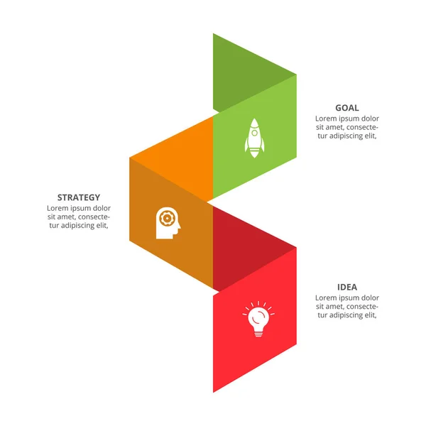 Concepto Creativo Para Infografía Con Pasos Opciones Piezas Procesos — Archivo Imágenes Vectoriales