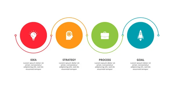 Elementos Circulares Del Gráfico Diagrama Con Pasos Opciones Partes Procesos — Archivo Imágenes Vectoriales