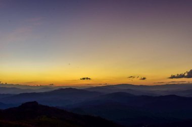 Gün batımı Doi Chang Mub, Mae Fa Luang, Chiang Rai, Tayland