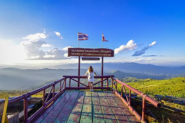 Chiang Rai Tailândia Novembro 2018 Miradouro Fronteira Montanha Tailandês Mianmar — Fotografia de Stock