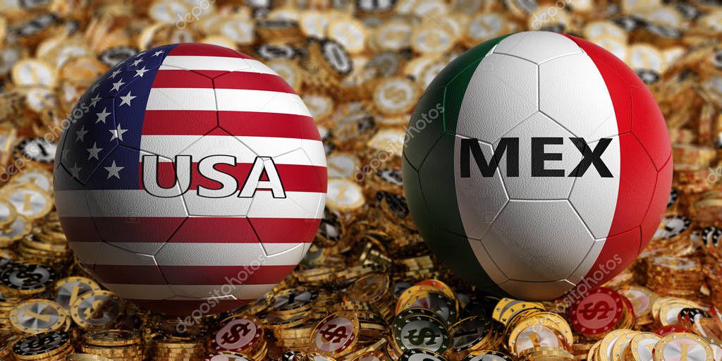 México vs. USA Soccer Match Pelotas de fútbol en México y Estados