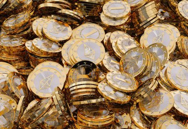 Ethereum - sanal para - Cryptocurrency - 3d render