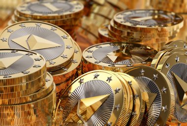 Ethereum paralar - sanal para - Cryptocurrency destesi - 3d render