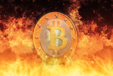 Bitcoin's Hot - Bitcoin sanal para - 3d render 