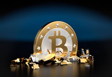 Bitcoin - 3d render crash