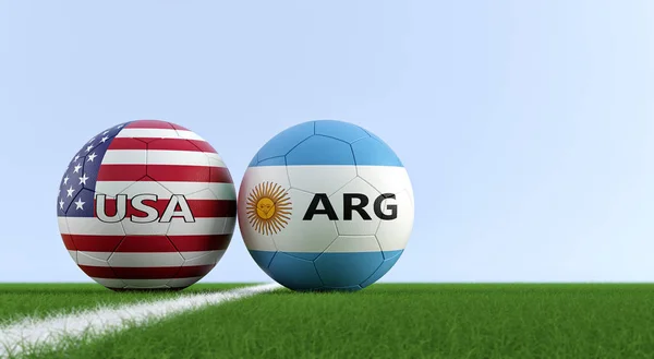Match Football Argentine Contre États Unis Balles Football Argentine Aux — Photo