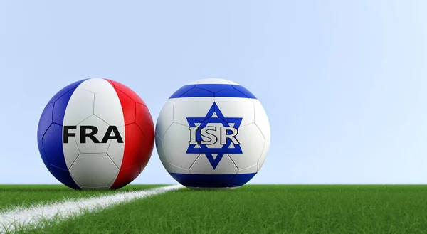 Israël France Football Match Balles Football Israël France Couleurs Nationales — Photo