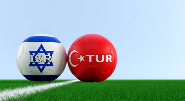 Match Football Entre Israël Turquie Balles Football Israël Turquie Couleurs — Photo