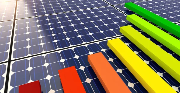 Paneles Solares Gráficos Barras — Foto de Stock