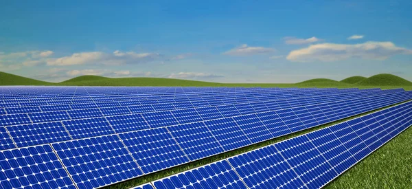 Paneles Solares Fondo Renderizado — Foto de Stock