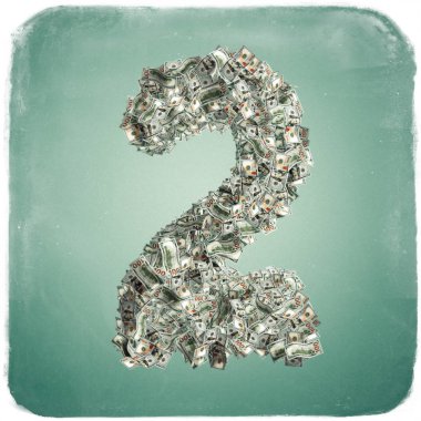 2 numaralı yeni 100 dolar faturaları bir kırmızı üzerinde yapılan arka plan - 3d render 