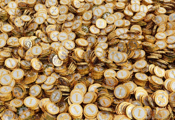 Pile Golden Dollar Coins — Stock Photo, Image