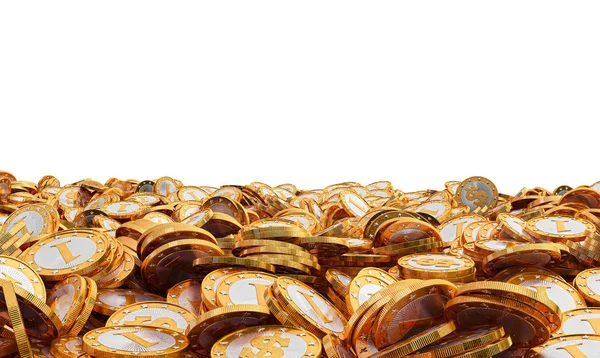 Pile Golden Dollar Coins — Stock Photo, Image