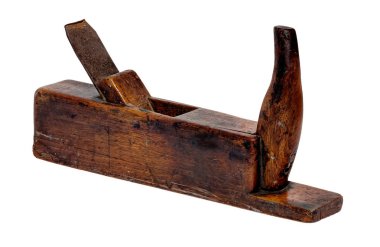 Eski uçak, beyaz bir arka planda - 1800 lü yıllarda eski marangozlar aracından izole 