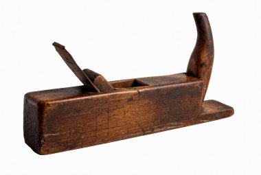 Eski uçak, beyaz bir arka planda - 1800 lü yıllarda eski marangozlar aracından izole 