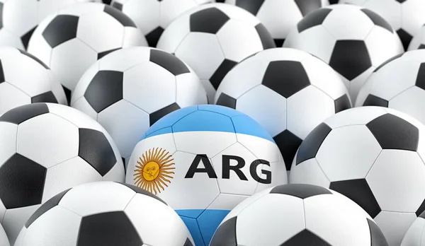 Ballon Football Argentine Couleurs Nationales Rendu — Photo