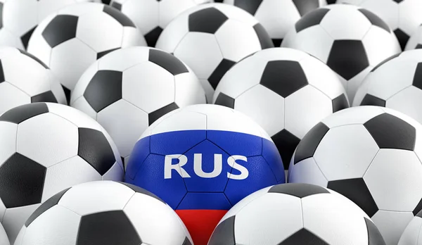 Ballon Football Couleurs Nationales Russes Rendu — Photo