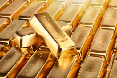 Altın çubuklar arka plan-3D Rendering