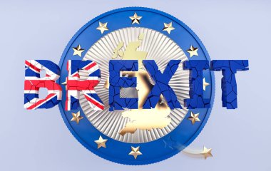 BREXIT - İngiltere Avrupa Birliği 'nden ayrılıyor - 3D görüntüleme 