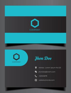 Zarif siyah ve mavi minimalist isim kartı tasarım şablonu