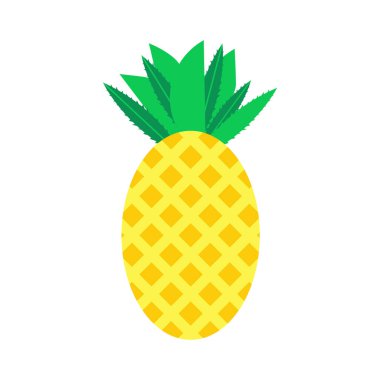 izole edilmiş düz ananas çizimi, ananas simgesi, vektör ananas simgesi