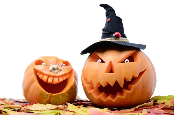 Jack Fejét Egy Lámpa Faragott Sütőtök Halloween — Stock Fotó