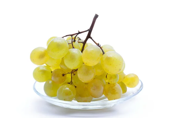 White Ripe Grapes Isolated White Background — Stock Photo, Image