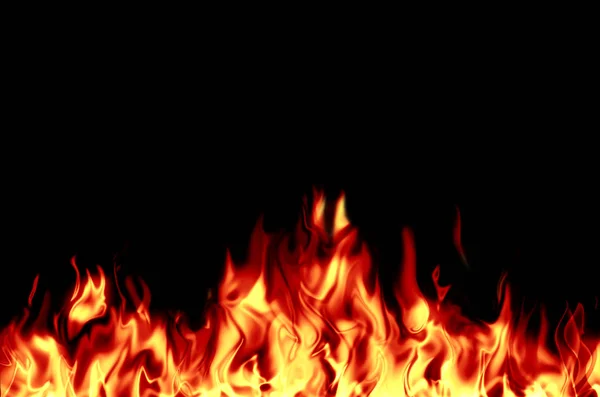 Brillante Llama Ardiente Sobre Fondo Negro Fuego Centro Ignición —  Fotos de Stock