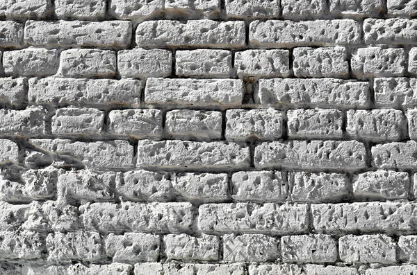 Tekstura Starej Ceglanej Ściany Malowanej Biało — Zdjęcie stockowe