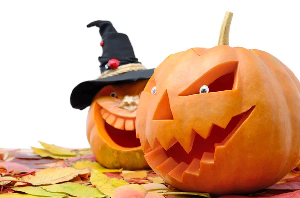 Tökfej Halloween Elszigetelt Fehér Háttérrel Jack Lantern Fej Faragott Tök — Stock Fotó