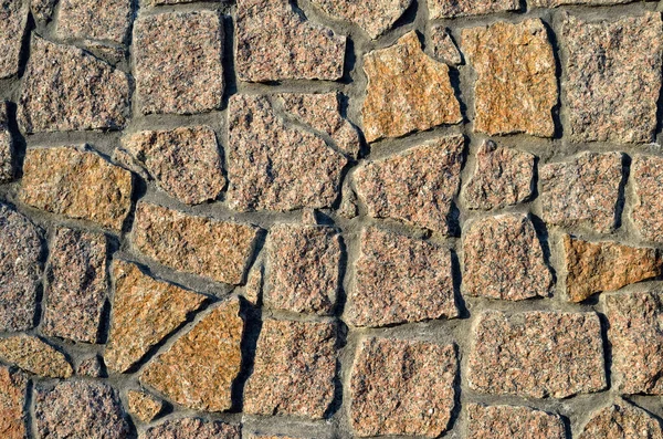 Tekstura Ściany Zbudowanej Granitowych Kamieni — Zdjęcie stockowe