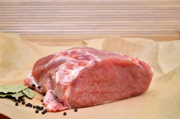 Pedaço Carne Crua Uma Mesa Cozinha Corte — Fotografia de Stock
