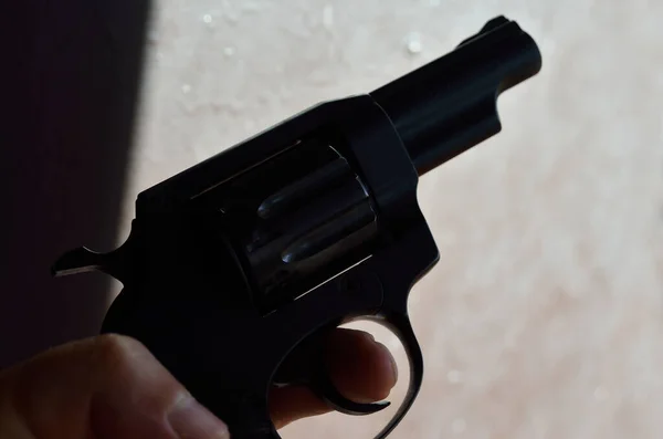 Silhuetter Revolver Mans Hand — Stockfoto