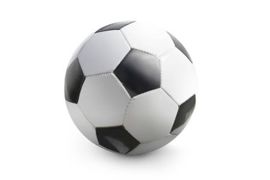 Beyaz arkaplanda izole edilmiş futbol topu