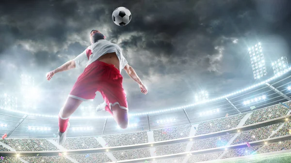 Futbol göğsüne topu alarak. Eylem bir adam atlama