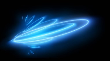 Mavi dinamik neon ovaller. Parlak arka plan. Abstract.Ultraviyole soyut ışık.