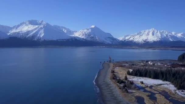 Дивовижні Зимова Декорація Аляски Seward — стокове відео