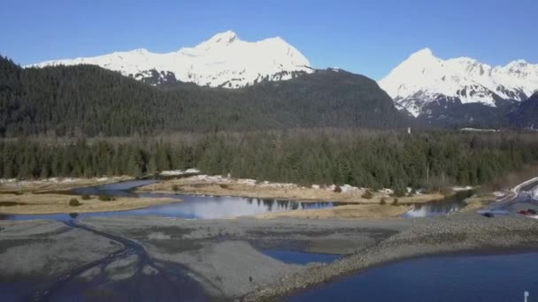 Seward Alaska Dan Muhteşem Kış Manzarası — Stok video